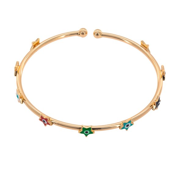 4 braceletsEvil eye, Nazar Gold Metal, talisman, open cuff, turkish eye - Picture 8 of 16